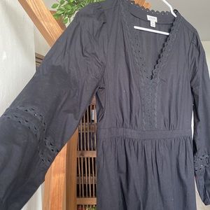 Like-New JCrew Black Eyelet Maxi Dress Size Sm & Med Great for Day or Night $25